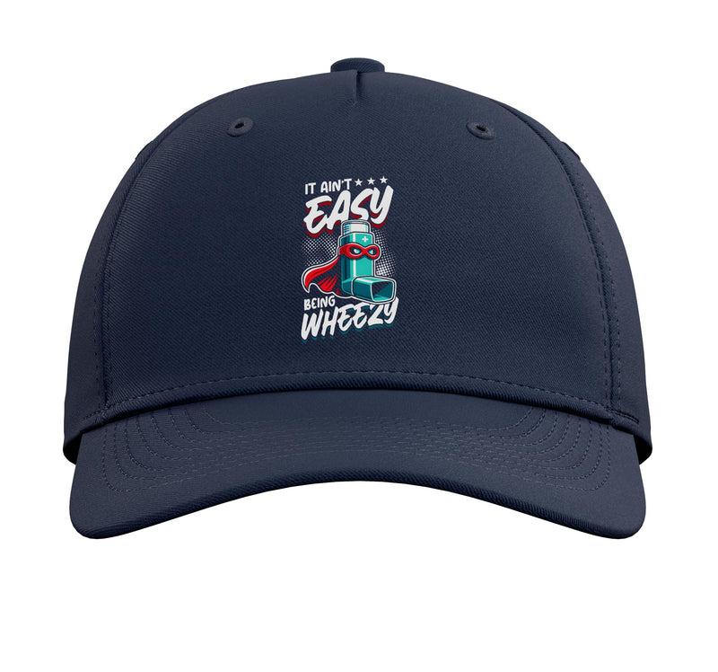 [Australia - AusPower] - Asthma Inhaler Wheezing Humor Asthmatic Superhero Adjustable Baseball Hat One Size Navy Blue 