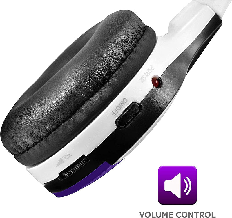 [Australia - AusPower] - IR630PR Universal IR Wireless Foldable Headphones - Purple Wireless Bluetooth-Enabled Lightweight Portable for iPhone, Car, Kids Wireless Headphones for Universal Car Entertainment System 