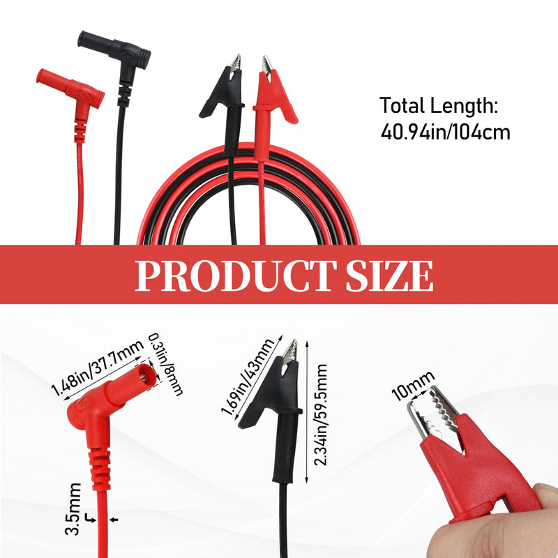[Australia - AusPower] - 69381 Alligator Clip Test Leads,Multimeter Alligator Clips Lead for Most Meters Using Banana Plug Meter Leads 3-Foot 