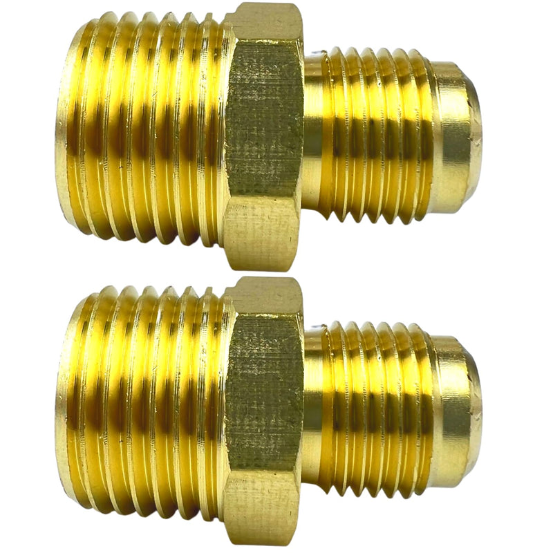 [Australia - AusPower] - 2PCS 3/8" Flare x 1/2 Inch NPT Male Brass Couples Tube Fitting Half Union Gas Adapter Pipe Connector by CX WONDERLAND 