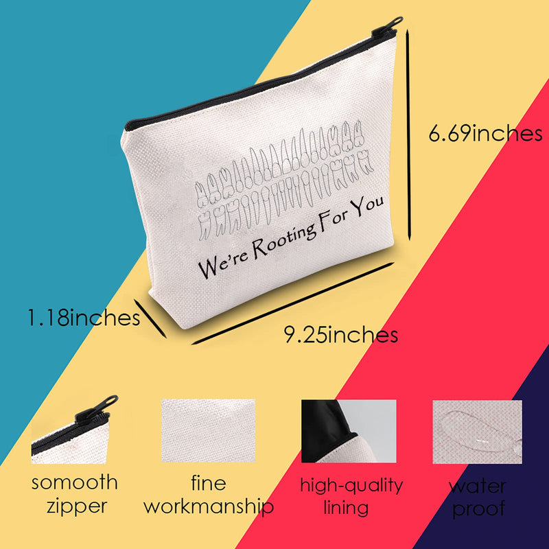 [Australia - AusPower] - MNIGIU Dentist Gift Bag Dentist Graduation Gift New Dentist Gift We’re Rooting for You Zipper Pouch Bag Dental Student Gift (Rooting For You) 