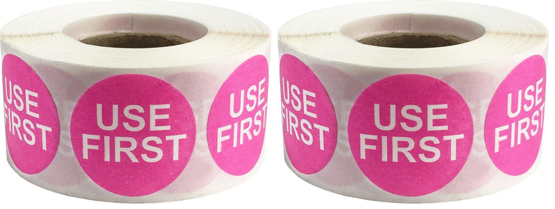 Dissolvable Use First Labels for Food Rotation Shelf Life Prep 1 Inch Round Circle Dots 500 Adhesive Stickers (Pack of 2) 1" Circle (Pack of 2)