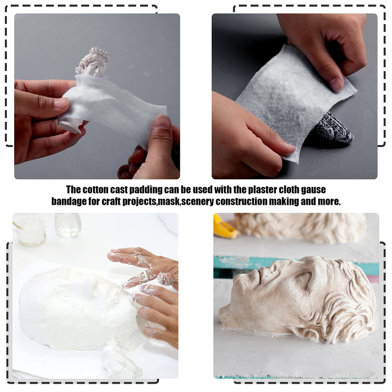 [Australia - AusPower] - Nuanchu 6 Rolls Cast Padding Soft Individual Pack Padding Use with Plaster Cloth Gauze Bandage for Halloween Wrap Bandage Art Projects, Body Casts, Mask Making, Hobby Craft (4 Inch X 8.8 ft) 4 Inch x 8.8 ft 