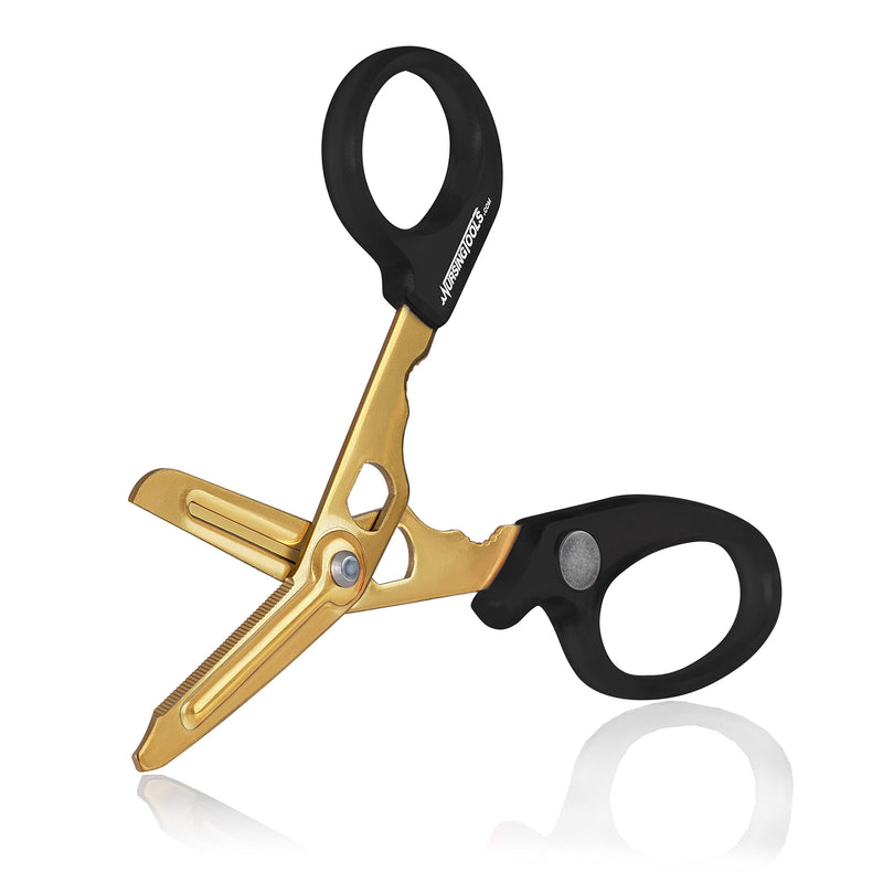 [Australia - AusPower] - Hummingbird 4-in-1 Medical Scissors - Compact Pocket Size Trauma Shears for Nurses, Students, Practitioners & Medical Professionals (Black) black 