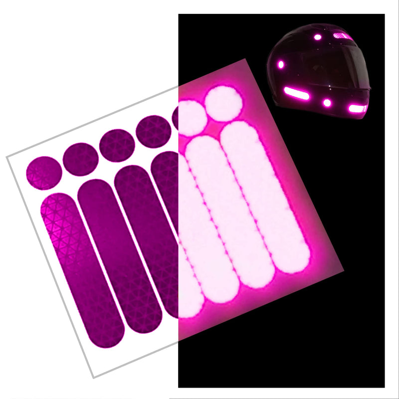 customTAYLOR33 High Intensity Grade Reflective Safety Decals/Stickers for Motorcycle, Bicycle, Snowboarding, Racing Helmets or Vehicles (Set of 2 (12 Strips & 12 Circles), Special Edition Purple) Set of 2 (12 Strips & 12 Circles)