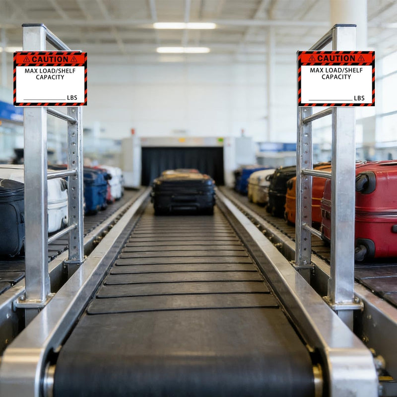 50 Pack Pallet Rack Capacity Labels 3x4-Inch Caution MAX Load/Shelf LBS Warning Stickers Industrial Strength Sticker for Warehouse Safety