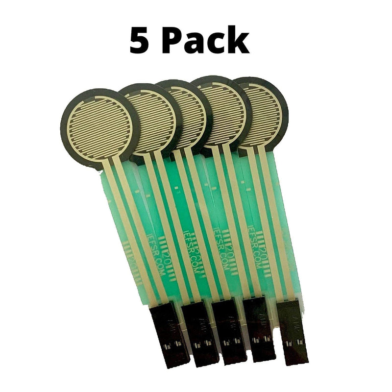 [Australia - AusPower] - 5 Pack Flexible Sensing Resistors with Female Contact and Housing, Thin Film Pressure Sensor Compatible with arduino or microbit DIY kit, 0.5 inch Circle, FSR 402 with 2 pin Female Contacts Housing 