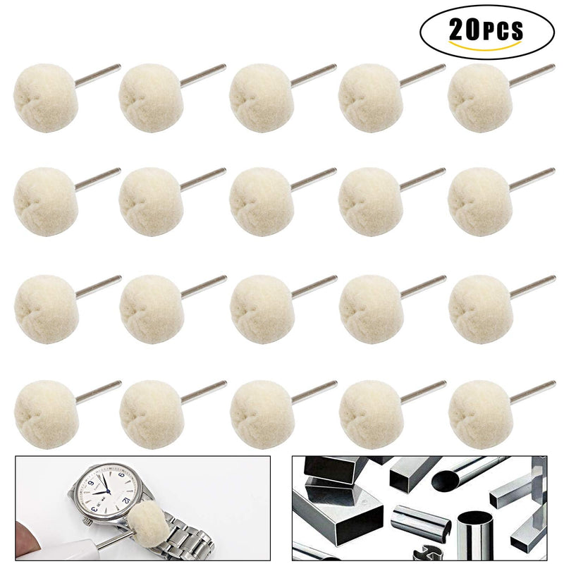 [Australia - AusPower] - Cotton Polishing Wheel Buff Buffing Wheels Soft Fine Rotary Tool Accessories 3mm Mandrel 20 Pieces 