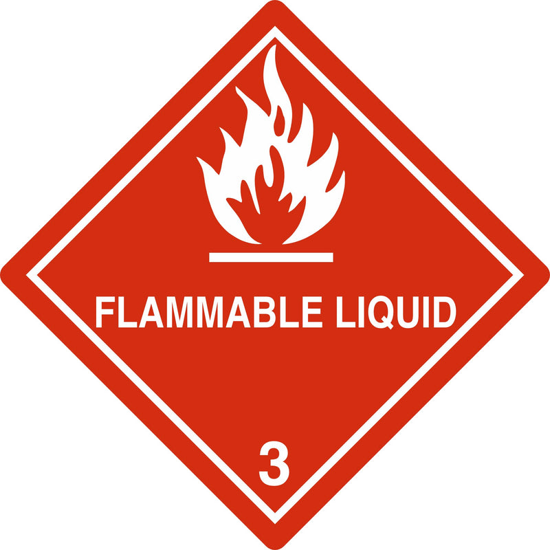 SmartSign (500/Roll) DOT Hazmat Class 3 Flammable Liquid Labels with Symbol - 4" x 4" Diamond, 4 mil Vinyl with Permanent Adhesive, Shipping/Packing/Handling Labels, Red/White