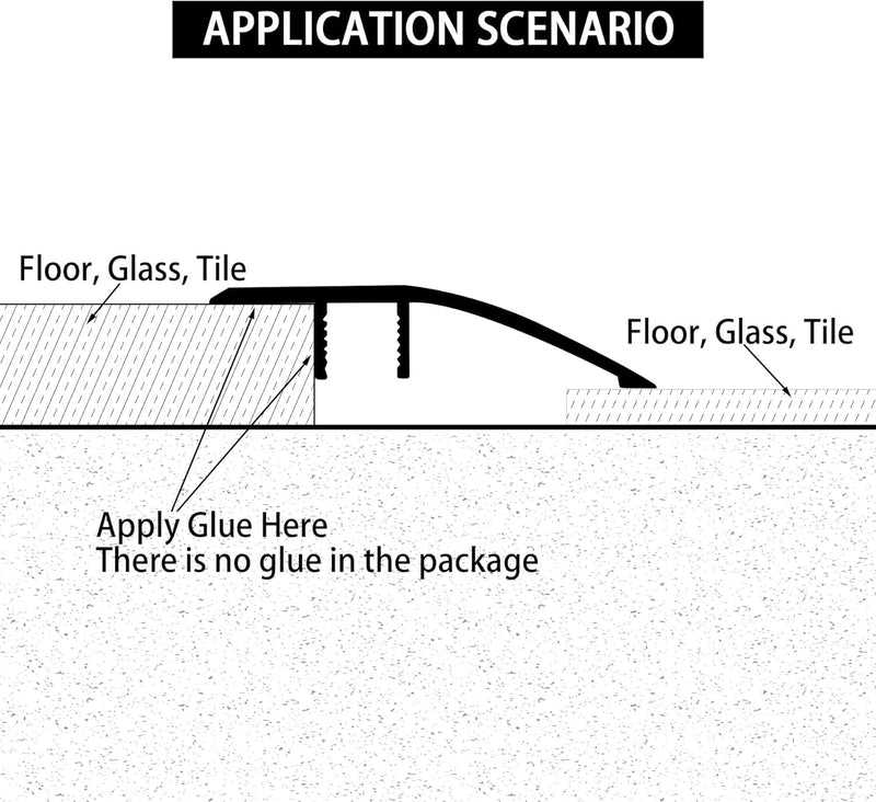 Gaahing Aluminum Floor Transition Threshold Strip, Bridge the Height Gap Between 0.2 to 0.5 inches for Doorway Ramp Tiles Laminate Planks (51.2in x 1.7in, Matte Silver) 51.2in x 1.7in, Matte Silver