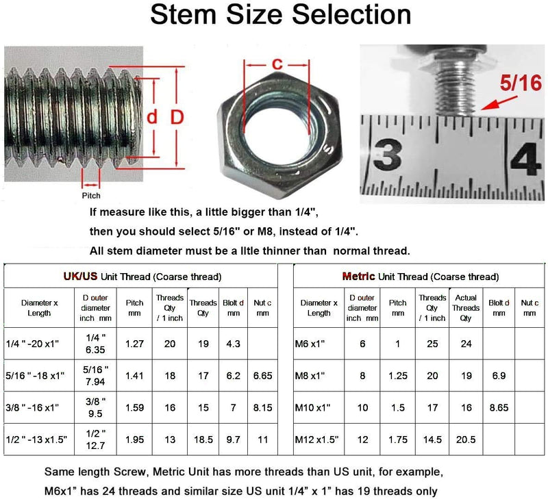 [Australia - AusPower] - AAGUT 2" Swivel Stem Casters with Locking Brake Threaded 1/4" - 20 x 1" for Furniture and Shelves, Black Replacement Castors, Pack of 4 1/4" - 20 x 1" Stem 