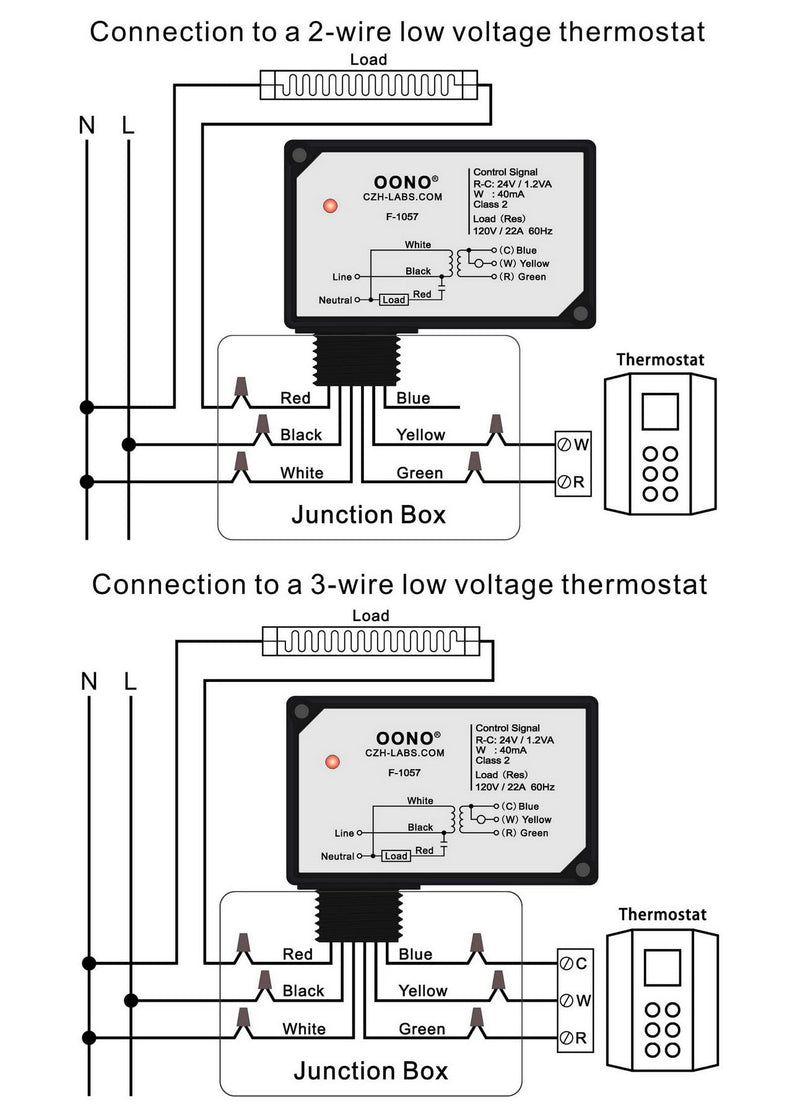 [Australia - AusPower] - AC120V On/Off Switching Electric Heating Relay with Built-in 24V Transformer, OONO F-1057 