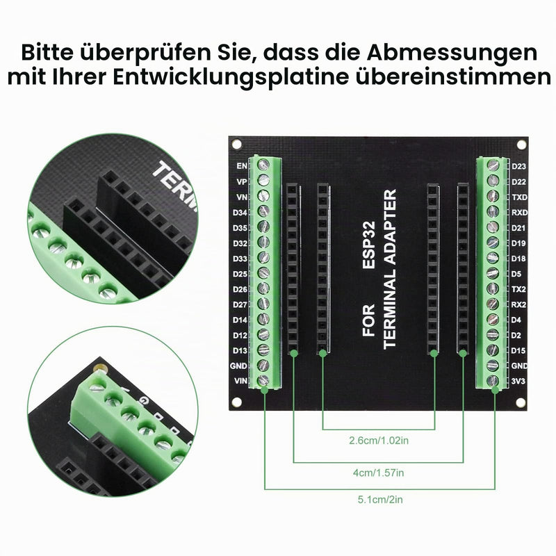 diymore Pack of 3 for ESP32 Breakout Boards 1-in-2 for 30 Pin Slim Version Microcontroller, Compatible with ESP32 Devkit V1 3pcs-30pin
