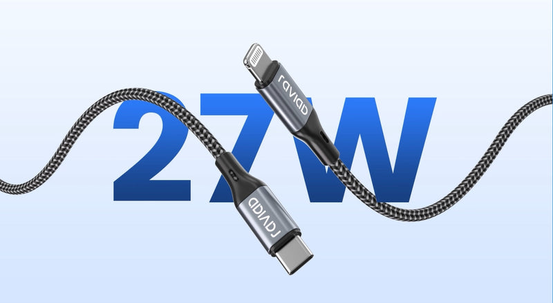 Raviad Lightning Cable USB C 1 m [MFi Certified] iPhone Charging Cable USB C | Power Delivery Nylon Braided USB C to Lightning Cable for iPhone 14 13 12 11 Pro Max Mini X XS XR SE 8 7 6 Pad gray