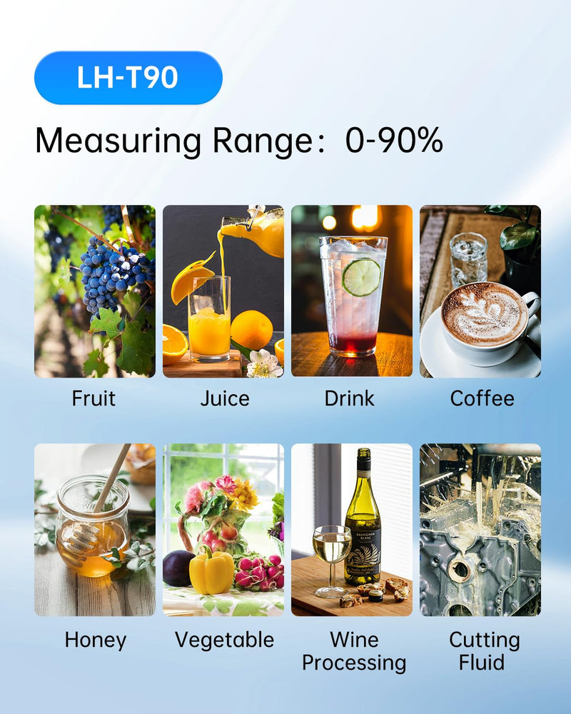 LOHAND Honey Refractometer for Honey Moisture, Scale Range: 0-90% Brix Refractometer, Precision Measuring Sugar Content for Maple Syrup/Wine/Fruit/Drink, Automatic Temperature Compensation 0-90%Brix