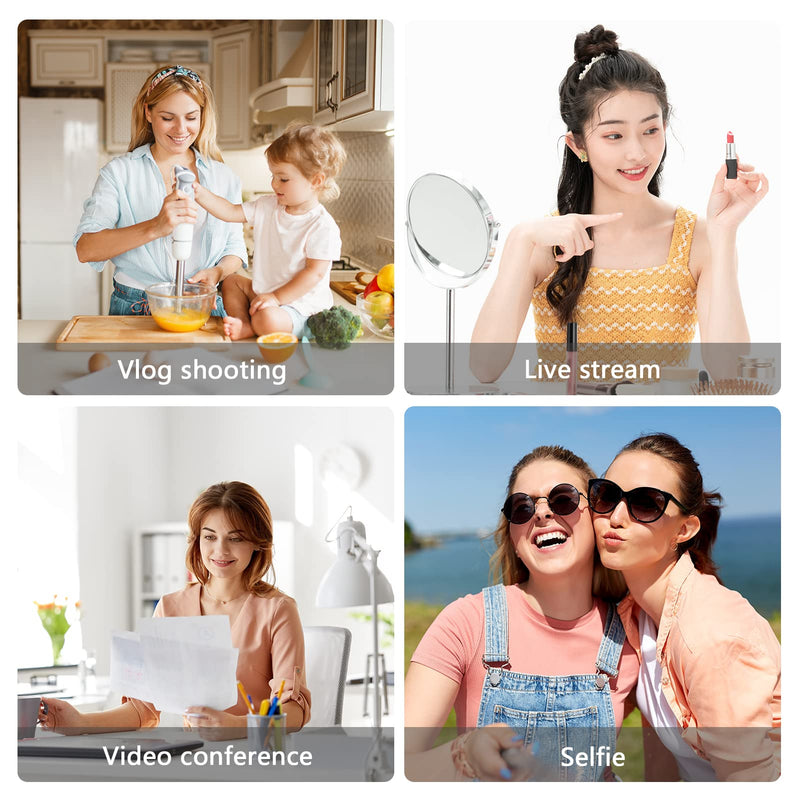 [Australia - AusPower] - Mini Smartphone Vlog Kit with LED Video Light, Cardioid Microphone, Extendable Phone Clip, Adjustable Brightness Tripod for Live Streaming, Vlogging, Video Conferencing & Selfies 