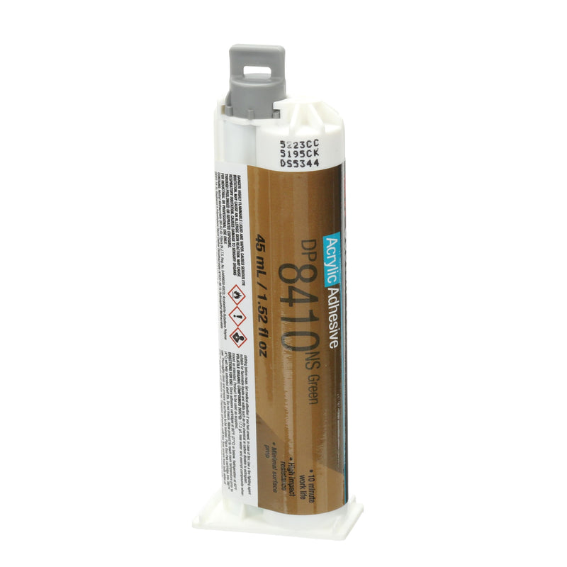 3M Scotch-Weld Acrylic Adhesive DP8410NS, Green, 45 mL Duo-Pak, 1.52 fl. Oz., Non-Sag, Tough, Two-Part Acrylic Adhesive, 1 Each