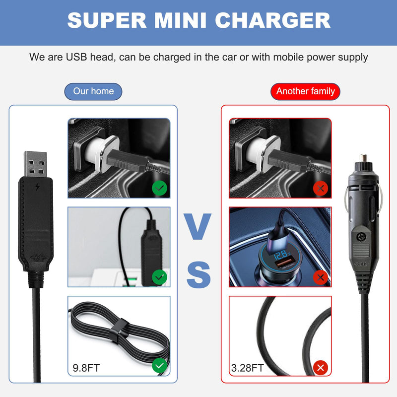 [Australia - AusPower] - 9.8FT - Power Cord Compatible with Cobra Radar Detector RAD 480i, 350, 380, 450 Laser Speed Detector for Car Replacement Charging Cable 