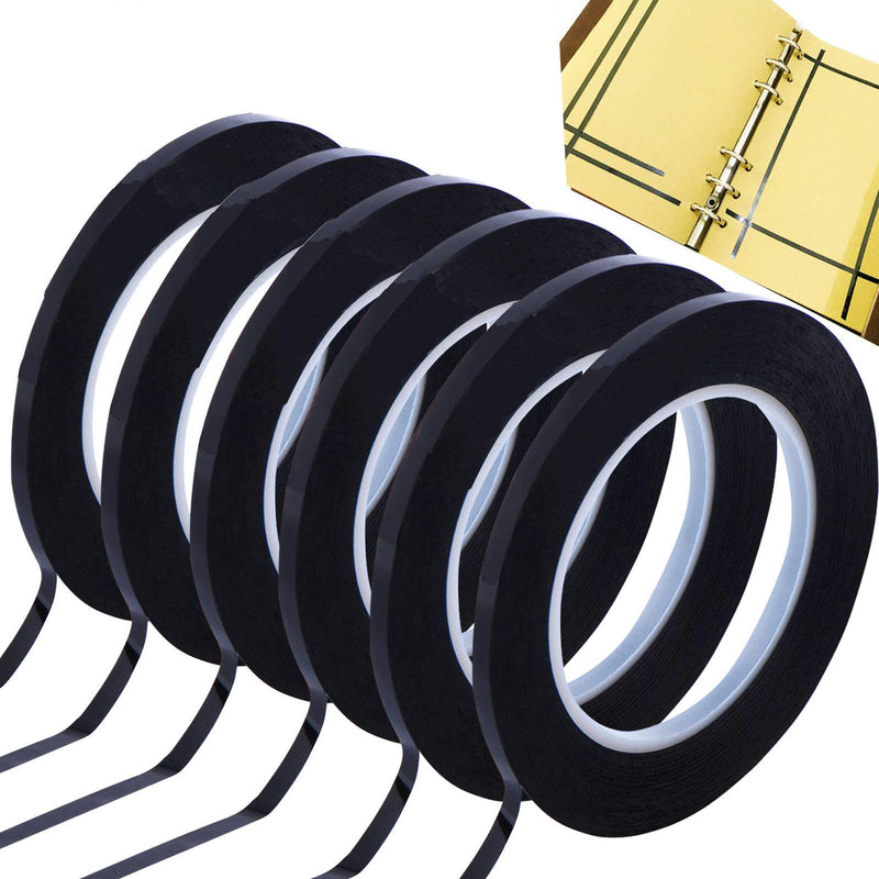 GoProver Set of 6 pcs 3mm 1/8 inch Lightning Width Graphic, 108 Feet Feet Long per Roll 33m x 3mm x 3mm