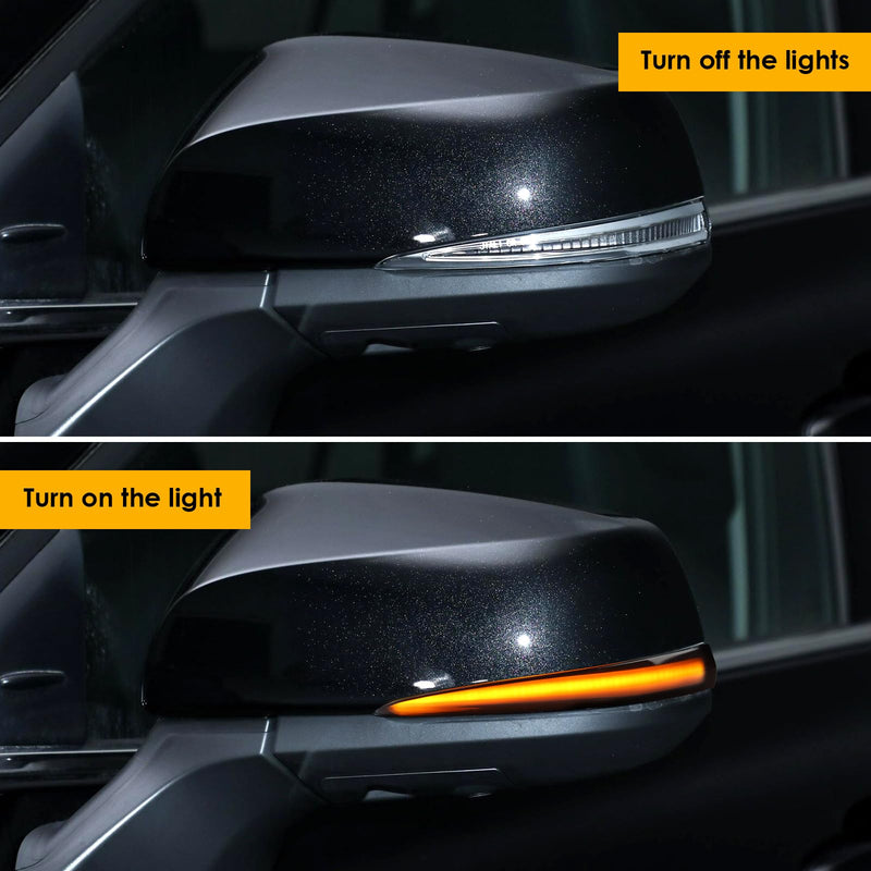 [Australia - AusPower] - [2pcs] Side Mirror Turn Signal Lights for Toyota Tacoma 2016-2023/2019-2024 RAV4, LED Sequential Dynamic Indicator Strip Lamps Replacement for 8174058010 