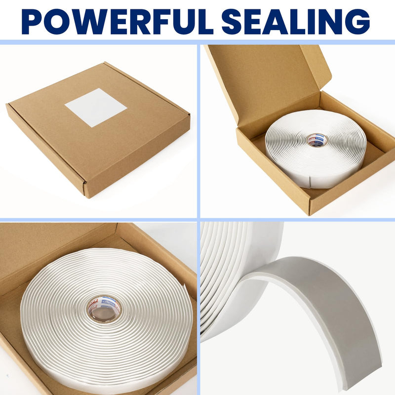 ADHES Premium Butyl Sealant Tape 1/2" x 30 'x 1/8" Gray Butyl Rubber Sealant Tape for RVs, Vehicles, Marine and Home Repair – Ideal for Headlights, Windows, Doors, and Windshields 1/2" x 1/8" x 30'