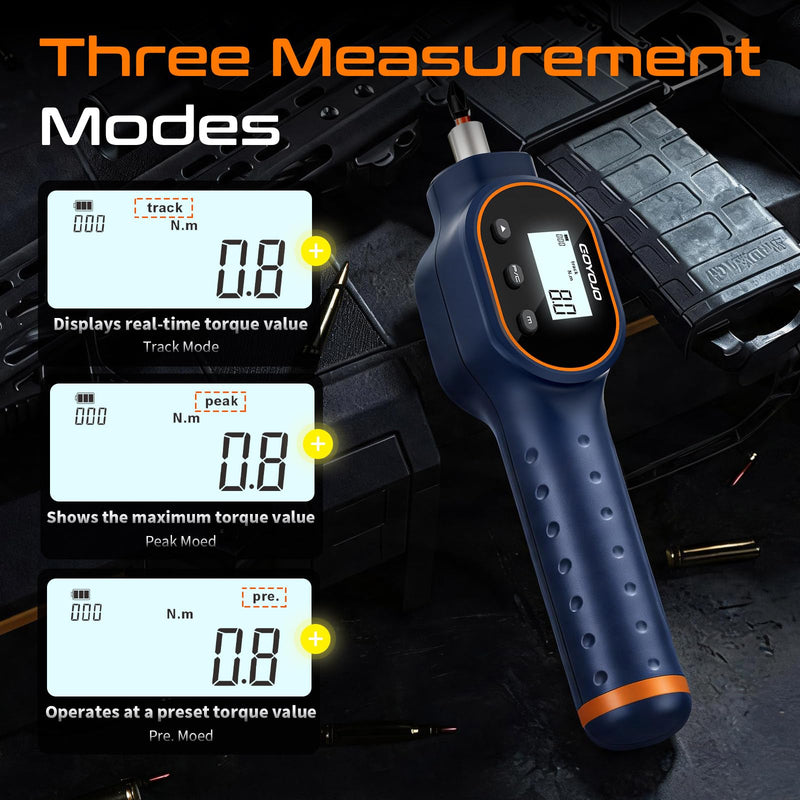 GOYOJO Digital Torque Screwdriver 7.08–70.8 in-lb / 0.8–8 Nm, 1/4" Adjustable Torque Screwdriver Set with Buzzer & Magnetic Bits, 999 Data Storage, for Gunsmithing, Electronics, and Mounting