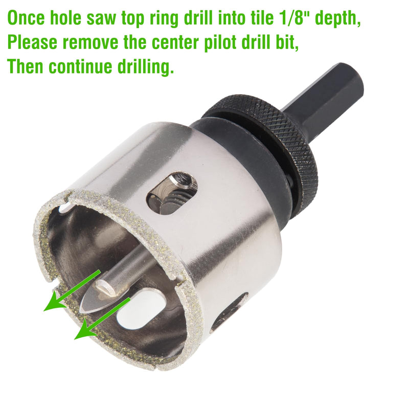 [Australia - AusPower] - 1-1/2 Inch Diamond Hole Saw 1.5” Tile Hole Saw for Ceramic, Tile, Glass, Granite, Porcelain, Marble, with Guiding Drill Bit 1-1/2 Inch 