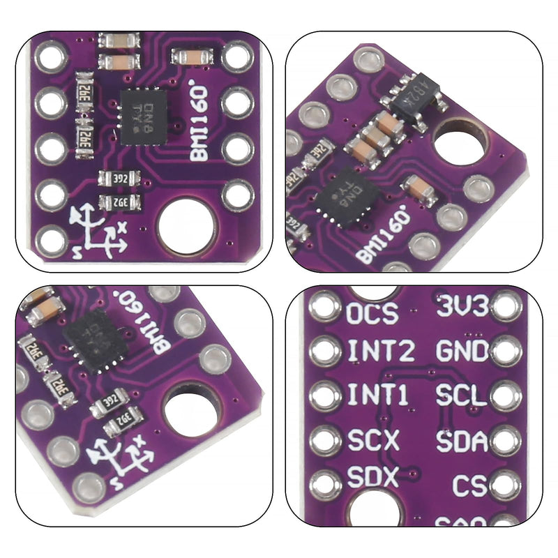 [Australia - AusPower] - 2pcs BMI160 GY-BMI160 6DOF 6-Axis Sensor Module Gravity Sensors Accelerometer Gyroscope Acceleration Gravity Sensor IIC I2C SPI 3-5V 