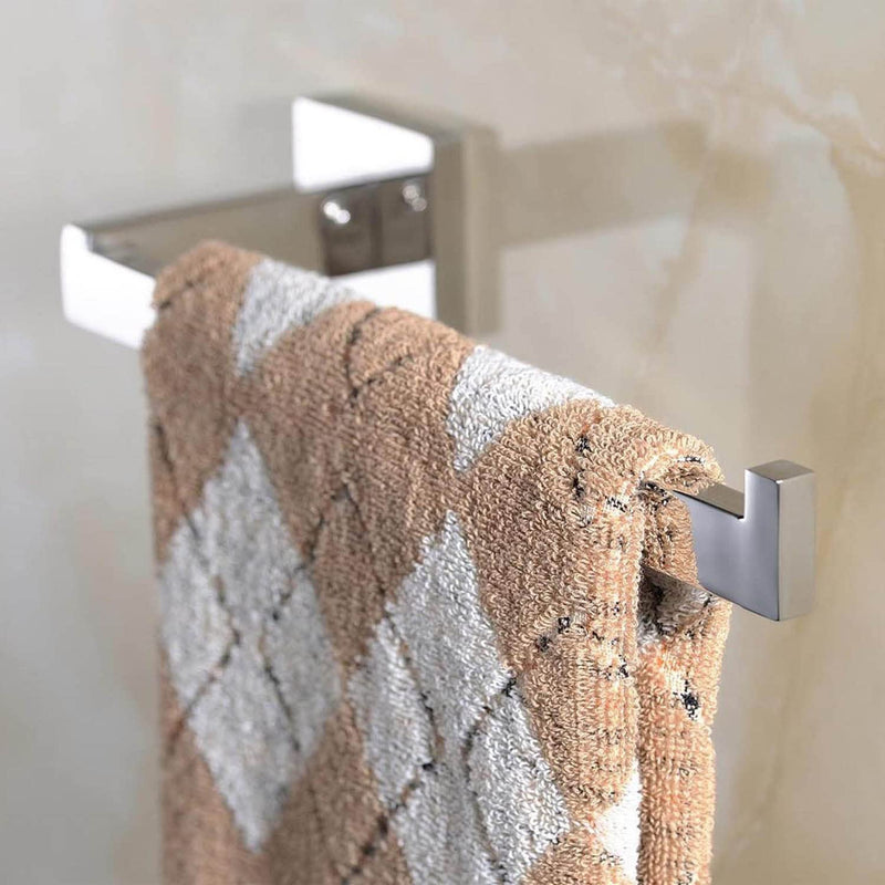 ThinkTop Lengthen Toilet Papaer Holder Towel Ring Luxury Wall Mount SUS304 Stainless Steel Square Towel Bar Holder, Mirror Polished Chrome Finished, Bathroom Accessories Mirror Polishing