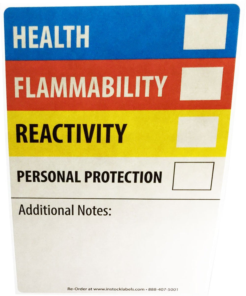 Hazardous Material Identification Labels HMIL, 4 x 6 Inch Rectangular Adhesive Stickers, 500 Total Hazard Labels on a Roll for Chemical Safety and Workplace Compliance – Made in the USA