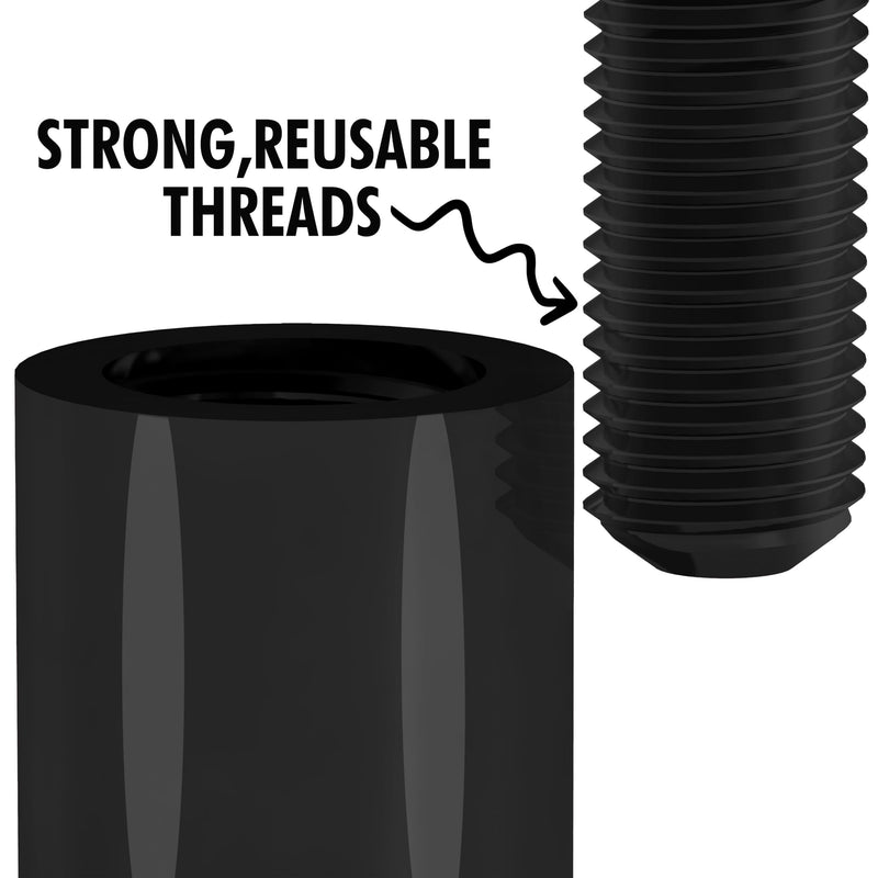 [Australia - AusPower] - 4 Pcs Stainless Steel Standoff Screws (Black) - ½” x 1” Screws for Acrylic, Wood, and Glass Signage - Sign Standoffs Wall Mount for Frames, Advertisements, and Displays Black 