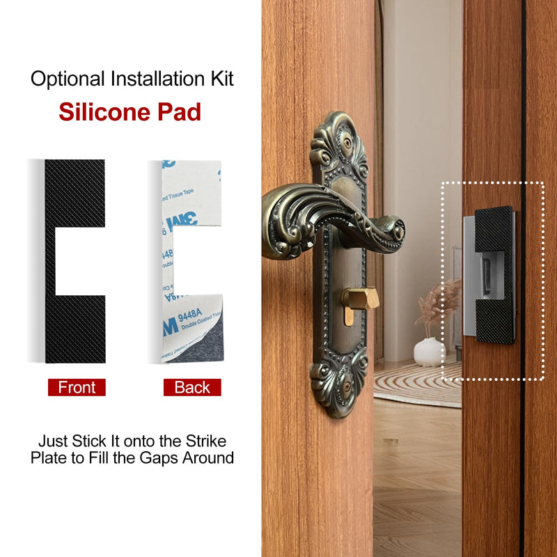 Door Latch Guard Plate 12” with 1” Offset Cover, Protector Shield for Door Knob/Deadbolt/Mortise/Double Door Lock, Outswing Door Security, Heavy Duty Version(1 Pack) 1 Pack