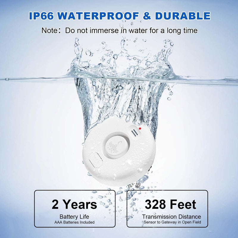 [Australia - AusPower] - WiFi Water Leak Detectors for Home 3 Pack, Wireless Smart Water Leak Sensor, 120dB Adjustable Water Sensor Alarm Leak Detector, APP Alerts, 3 Water Sensors & 1 Hub for Kitchen, Bathroom, Sink, Laundry WD71 water alarm *3+Hub 