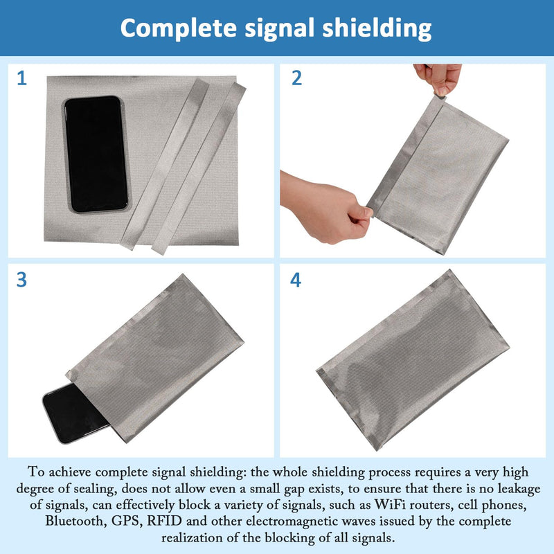 Faraday Fabric 43" x 43"+ 79"L Tape, Military Grade Faraday Cloth for Shielding RFID, EMP, EMF, EMI, 5G, WiFi, Bluetooth, GPS, Signal Leakage Prevention 43" x 43"