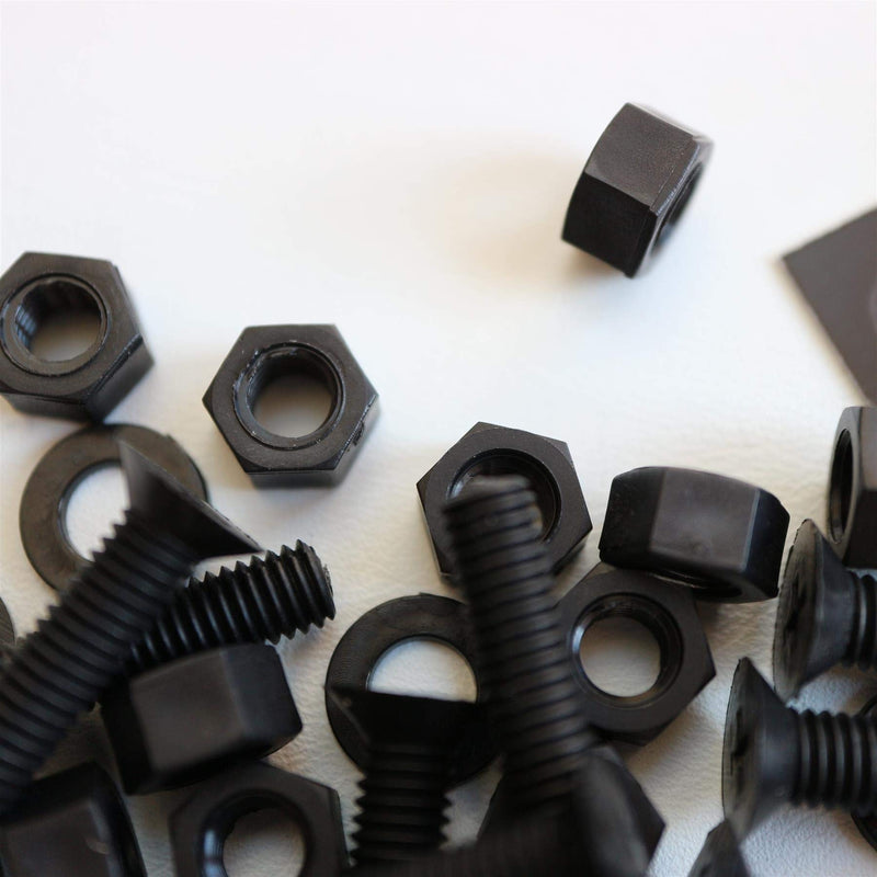 [Australia - AusPower] - 20 x Black Countersunk Screws Polypropylene (PP) Plastic Nuts and Bolts, Washers, M5 x 40mm, Anti-Corrosion, Chemical Resistant, (13/64 x 1 37/64 in) 