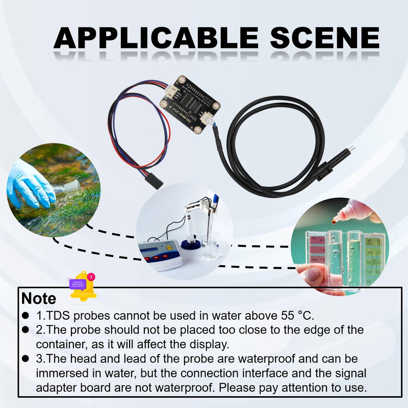 [Australia - AusPower] - TDS Water Conductivity Sensor, Water Quality Monitoring Sensor Module,Plug and Play TDS Meter Probe Water Quality Monitoring for Liquid Quality Monitoring Detection Tester Module Parts 