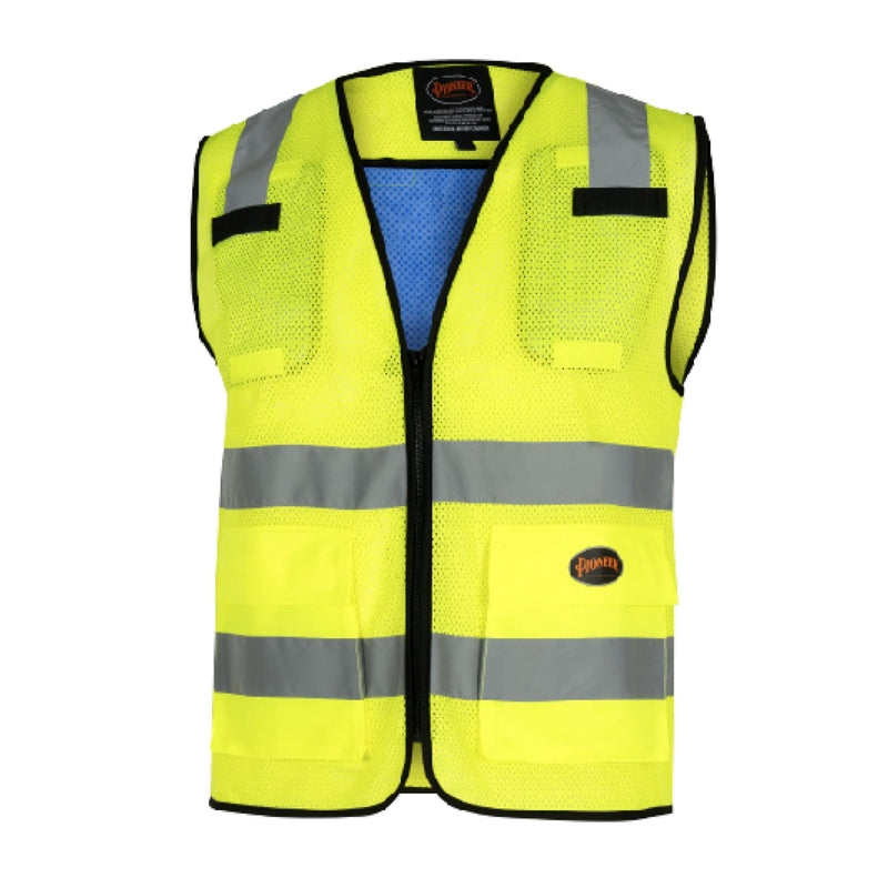 Pioneer Hi Vis Cooling Safety Vest for Men & Women - Class 2 - Reflective Tape Large