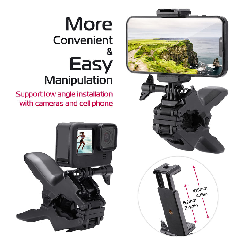 [Australia - AusPower] - ULANZI Jaws Flex Clamp Mount with Adjustable Gooseneck Compatible with 4-7'' Smartphone, GoPro Hero 11, 10, 9, 8, 7, 6, 5, 4, Session, 3+, 3, 2, 1, Max, Hero (2018), Fusion, DJI Osmo Action Cameras 