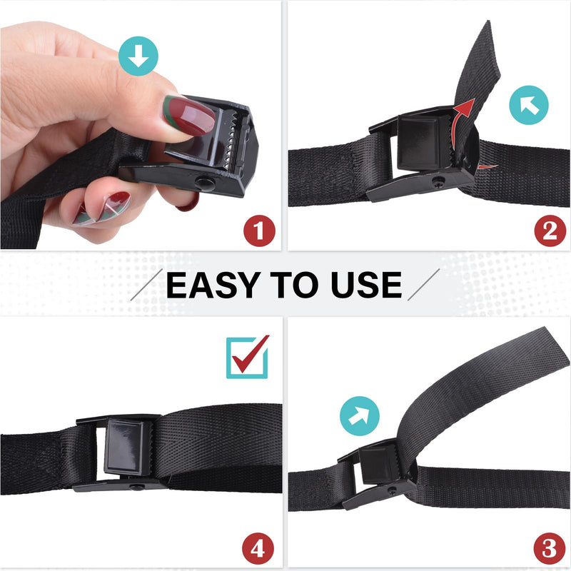 [Australia - AusPower] - Azarxis Lashing Straps Ratchet Tie Down Secure Cinch Strap Adjustable Cam Buckles Belts Heavy Duty up to 441 lbs Capacity for Motorcycle Cargo Kayak Boat Canoe Truck Trailer (Green - 4 Pack,3.3 ft) #1 Green - 4 Pack 3.3 ft 
