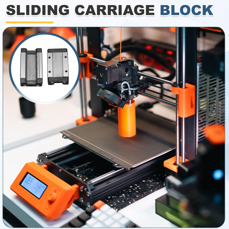 uxcell 2Pcs MGN15H Linear Bearing Sliding Carriage Block with Mini Guide and Wrench for 15mm Linear Motion Slide Rail Guide, 3D Printer, CNC Machine