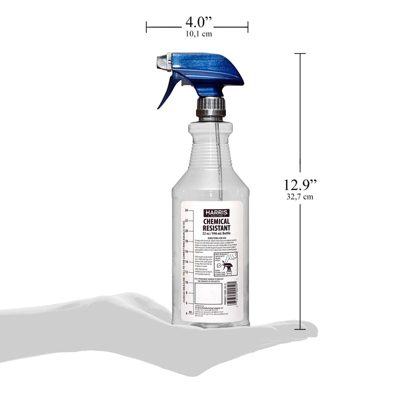 [Australia - AusPower] - HARRIS Chemically Resistant Professional Empty Spray Bottles, 32oz (3-Pack), for Cleaning Solutions and Water 3 Count (Pack of 1) 