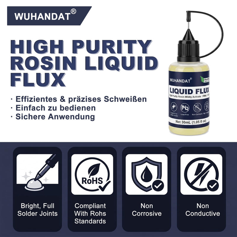 Flux Soldering 30 ml, Soldering Flux, Soldering Flux, Soldering Flux | Soldering Flux, soldering flux, equipped with 2 conical nozzles, for electronics, circuit board assembly, SMD soldering etc Flux X 1