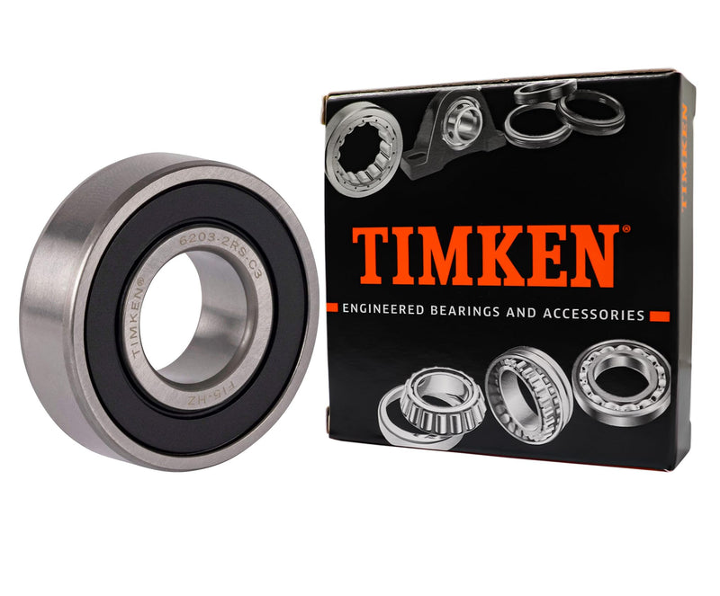 [Australia - AusPower] - 2PACK TIMKEN 6203-2RSC3 17x40x12mm Double Rubber Seal Bearings C3 Clearance Pre-Lubricated and Stable Performance and Cost Effective Bearings 