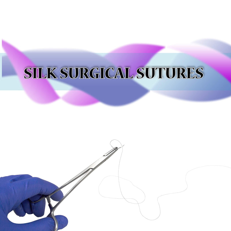 [Australia - AusPower] - Jackson JSN4002 24 PK 75cm Silk Surgical Suture Thread W Curved Needle | Exceptionally Smooth Surface | Superior Tensile Strength |Excellent Knot Security W Manual(Educational & Training Use Only) 
