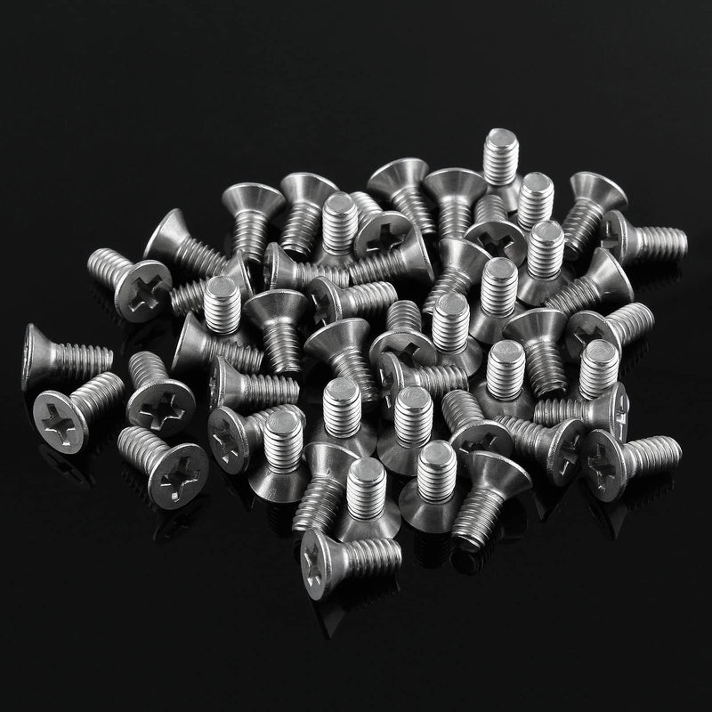 [Australia - AusPower] - 50PC Flat Head Phillips Machine Screws, 8-32 x 3/8 Inch 304 Stainless Steel Device Mounting Screws Bolt Fastening 