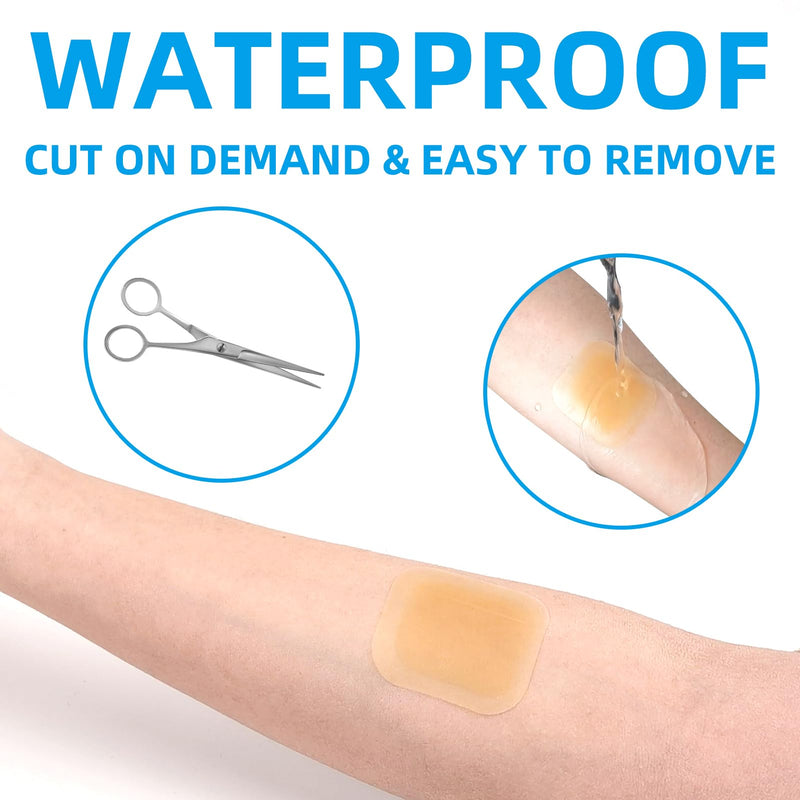 [Australia - AusPower] - Dr. Med Hydrocolloid Wound Dressing 2"x2"-10 Pack/Box, Waterproof Adhesive Bordered Bandage, for Light Exudate, Abrasions, Pressure Ulcer, Bed Sore, Superficial Wound Care 
