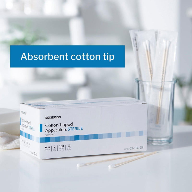 [Australia - AusPower] - McKesson Cottontip Applicator Sterile 6" - Box of 200 - Model 24-106-2s 