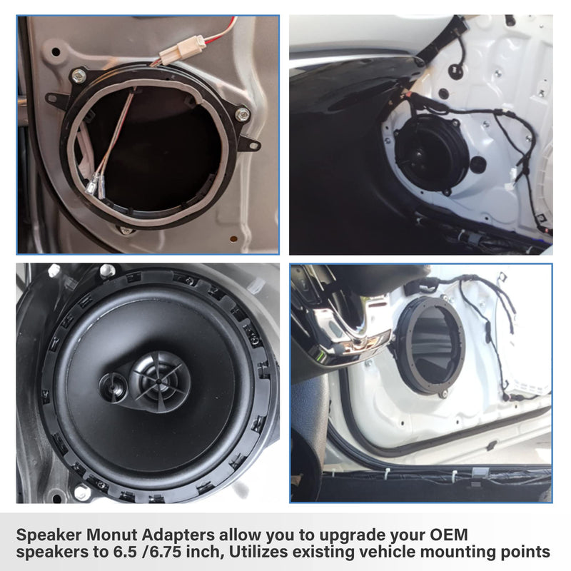 [Australia - AusPower] - RED WOLF Car Door Speaker Adapter Spacer Ring Compatible with Nissan Frontier Altima Sentra 2004-2019, KIA K2 2011-2019, Infiniti Q25 2011-2021 6.5" Aftermarket Speaker Adapter Bracket Installation 