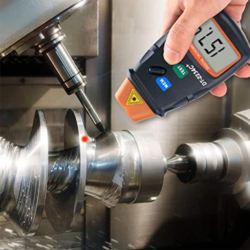 [Australia - AusPower] - Digital Tachometer, Photo Laser Non-Contact Tachometer, Lathe Speed Measuring Tool with Data Logging, Holds Max Min AVG 