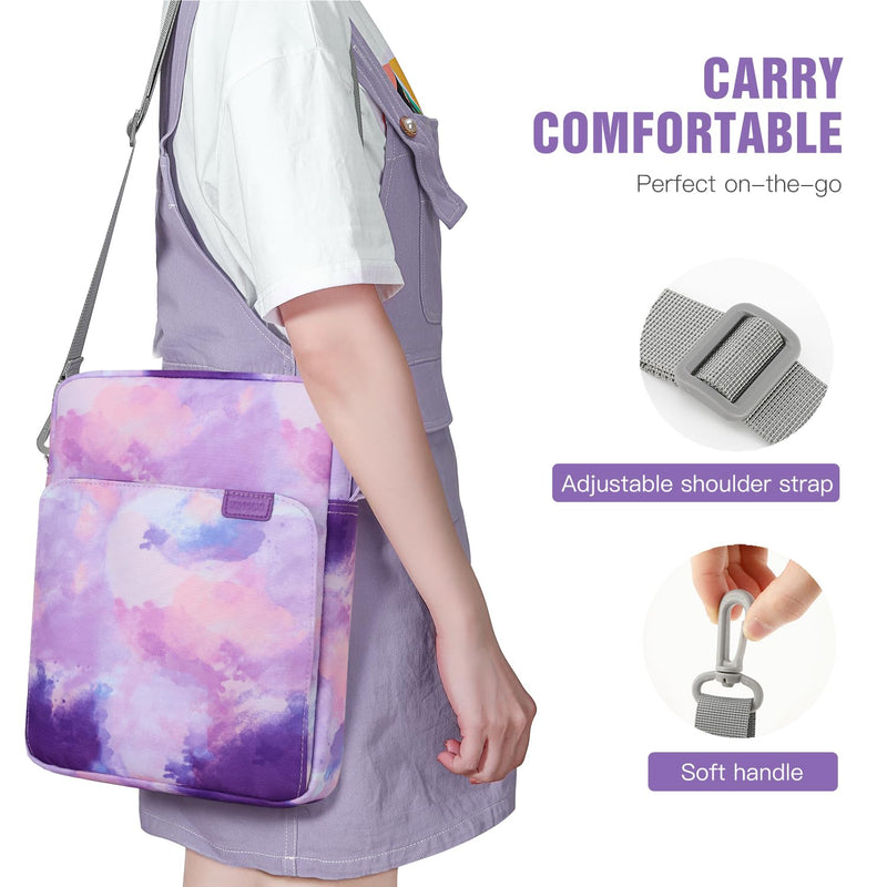 [Australia - AusPower] - TiMOVO Tablet Case with Shoulder Strap Compatible with iPad, iPad Air, iPad Pro, Galaxy Tab S9 2023, Galaxy Tab A8 10.5 9-11 Watercolor Purple 